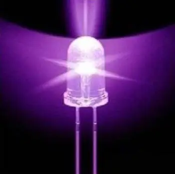 20db F5 5mm Kerek Ultra Violet LED-es UV Fény 390-395nm Lila Lámpa